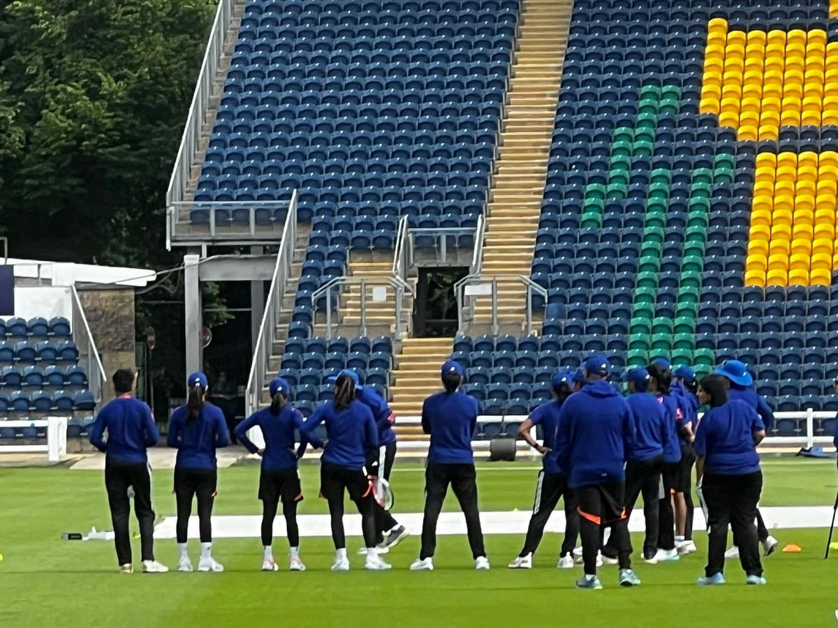 India Women training in Cardiff before World Cup warm-up matches